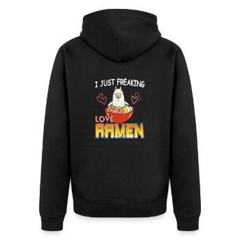 Je flippe juste l’amour Ramen Funny Designs Tea - Veste à capuche bio Premium Unisexe - noir - Dos - Nico (187cm)