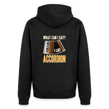 Que puis-je dire? J’aime l’accordéon drôle T-Shirt - Veste à capuche bio Premium Unisexe - noir - Dos - Nico (187cm)
