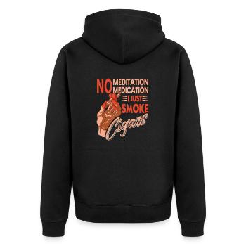 Pas de méditation Pas de médicaments Je fume juste des cigares - Veste à capuche bio Premium Unisexe - noir - Dos - Nico (187cm)