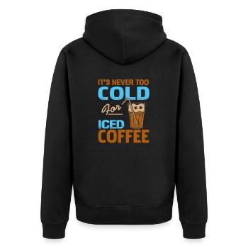 Il ne fait jamais trop froid pour le café glacé Drôle de thé - Veste à capuche bio Premium Unisexe - noir - Dos - Nico (187cm)