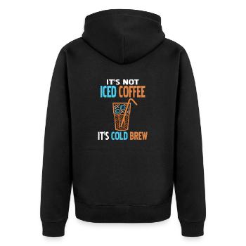 Ce n’est pas du café glacé C’est du thé drôle d’infusion froide - Veste à capuche bio Premium Unisexe - noir - Dos - Nico (187cm)
