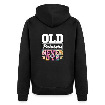 Painter Painting Old Painters Never Dye Funny - Unisex Premium Organic Zip Hoodie - black - Back - Nico (187cm)