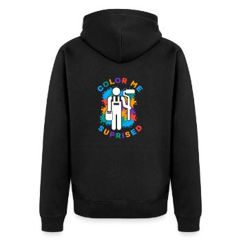 Peintre Peinture Color Me Surpris - Veste à capuche bio Premium Unisexe - noir - Dos - Nico (187cm)