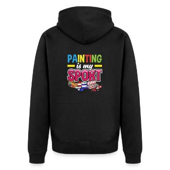 Painter Painting Painting Is My Sport - Unisex Premium Bio Zip Hoodie - Schwarz - Hinten - Nico (187cm)