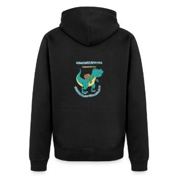 Ich bin bereit, den Kindergarten zu vernichten Ich - Unisex Premium Bio Zip Hoodie - Schwarz - Hinten - Nico (187cm)