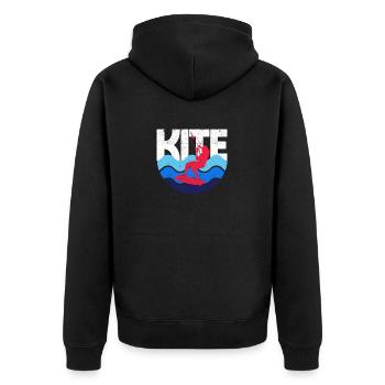 Kitesurfen Kiteboarding Kitesurfen Kite Surfing - Unisex Premium Bio Zip Hoodie - Schwarz - Hinten - Nico (187cm)