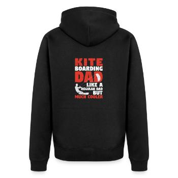 Kiteboarding Dad Lustig Surfen Kite Surfer Vater - Unisex Premium Bio Zip Hoodie - Schwarz - Hinten - Nico (187cm)