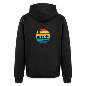 Kite Funny Kitesurfen Kiteboarding Windsurfen Kite - Unisex Premium Bio Zip Hoodie - Schwarz - Hinten - Nico (187cm)
