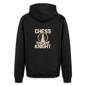 Échecs toute la journée Tous les chevaliers Joueur d’échecs - Veste à capuche bio Premium Unisexe - noir - Dos - Nico (187cm)