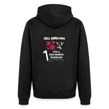 Bone marrow transplant survivor anniversary - Unisex Premium Organic Zip Hoodie - black - Back - Nico (187cm)
