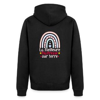 La Meilleure Maîtresse Sur Terre maitresse d'école - Veste à capuche bio Premium Unisexe - noir - Dos - Nico (187cm)