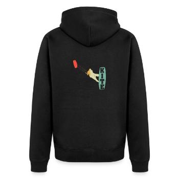 KITE Kiteboarding Kiting Kitesurf Kitesurf - Unisex Premium Organic Zip Hoodie - black - Back - Nico (187cm)