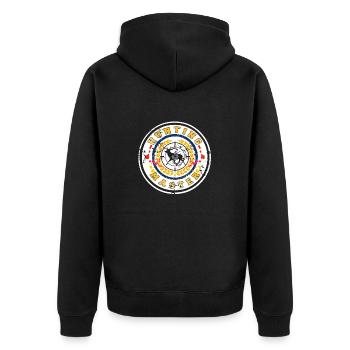 Vintage Hunting Master Awesome Hunting Designs - Unisex Premium Bio Zip Hoodie - Schwarz - Hinten - Nico (187cm)