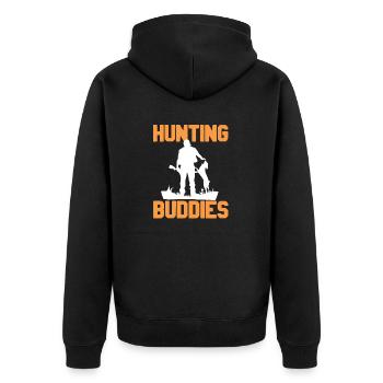 Hunting Buddies Awesome Hunter T-Shirt - Unisex Premium Bio Zip Hoodie - Schwarz - Hinten - Nico (187cm)