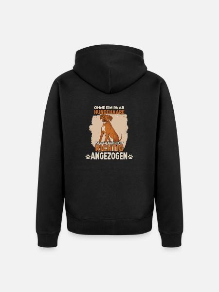 Hundehalter Training Rhodesian Ridgeback Hunde - Unisex Premium Bio Zip Hoodie - Schwarz
