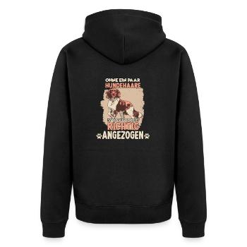 Kleiner Münsterländer Hundeliebhaber Münsterländer - Unisex Premium Bio Zip Hoodie - Schwarz - Hinten - Nico (187cm)