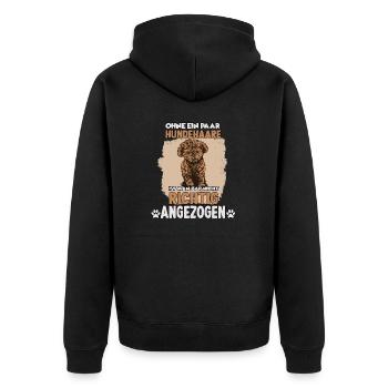 Pudel Hund Zwergpudel Hundeliebhaber Pudel - Unisex Premium Bio Zip Hoodie - Schwarz - Hinten - Nico (187cm)