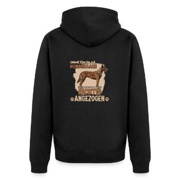 Lustiges Malinois Motiv Belgischer Schäferhund - Unisex Premium Bio Zip Hoodie - Schwarz - Hinten - Nico (187cm)