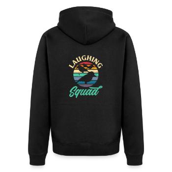 Kookaburra Birder Birdwatcher Ornithology - Unisex Premium Organic Zip Hoodie - black - Back - Nico (187cm)