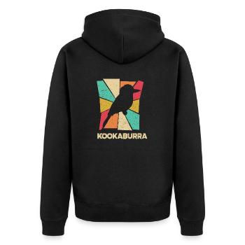 birding - Unisex Premium Bio Zip Hoodie - Schwarz - Hinten - Nico (187cm)