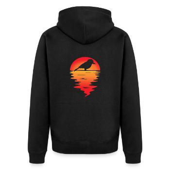 Kookaburra Birder Birdwatcher Ornithology Sunset - Unisex Premium Organic Zip Hoodie - black - Back - Nico (187cm)