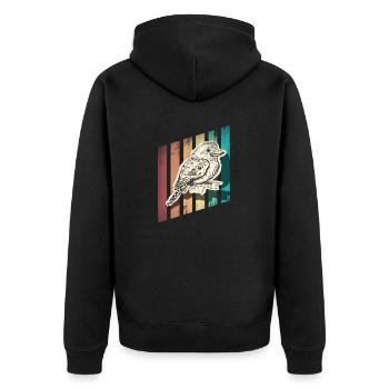 Birdwatcher Ornithology Birder Kookaburra - Unisex Premium Organic Zip Hoodie - black - Back - Nico (187cm)