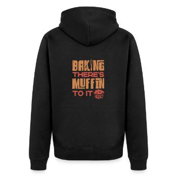 Pastry Chef Baking Baker Baking There Muffin To - Unisex Premium Bio Zip Hoodie - Schwarz - Hinten - Nico (187cm)