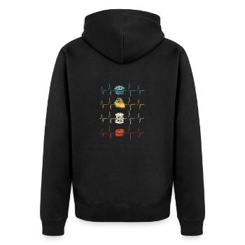Pastry Chef Baking Baker Muffin Heartbeat - Unisex Premium Bio Zip Hoodie - Schwarz - Hinten - Nico (187cm)