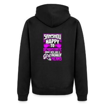 Chinese Martial Arts Chinese Boxing Sanshou - Unisex Premium Bio Zip Hoodie - Schwarz - Hinten - Nico (187cm)