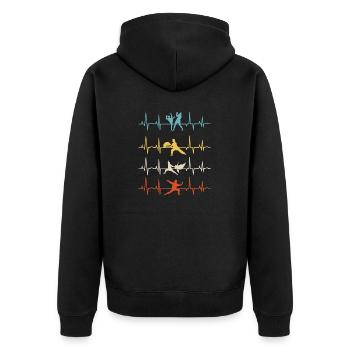 Chinese Martial Arts Chinese Boxing Sanshou - Unisex Premium Bio Zip Hoodie - Schwarz - Hinten - Nico (187cm)