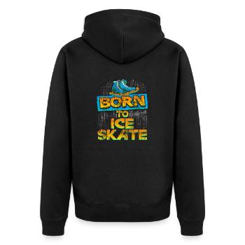 Vintage Born To Ice Skate Cool Skating T-Shirt - Veste à capuche bio Premium Unisexe - noir - Dos - Nico (187cm)