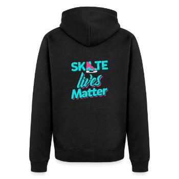 Skate Lives Matter T-Shirt de patinage vintage - Veste à capuche bio Premium Unisexe - noir - Dos - Nico (187cm)