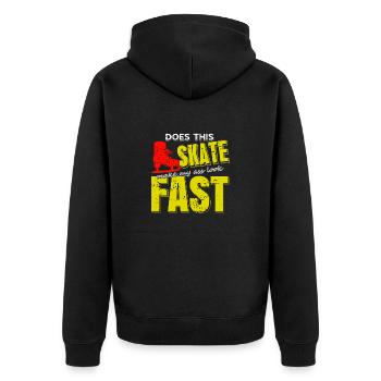 Vintage Does This Skate Make My Ass Look Fast - Unisex Premium Organic Zip Hoodie - black - Back - Nico (187cm)