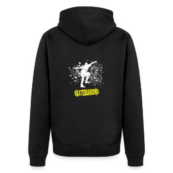 Awesome Vintage Skateboarding T-Shirt Present Gift - Unisex Premium Bio Zip Hoodie - Schwarz - Hinten - Nico (187cm)