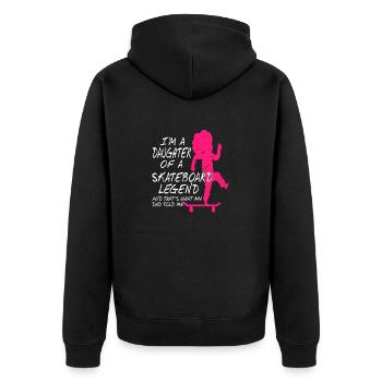 Je suis une fille d’une légende du skateboard T-Shirt - Veste à capuche bio Premium Unisexe - noir - Dos - Nico (187cm)