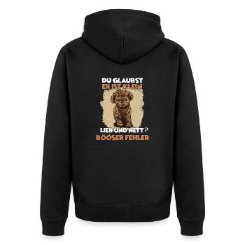 Süßes Pudel Hundehalter Geschenkidee Zwergpudel - Unisex Premium Bio Zip Hoodie - Schwarz - Hinten - Nico (187cm)