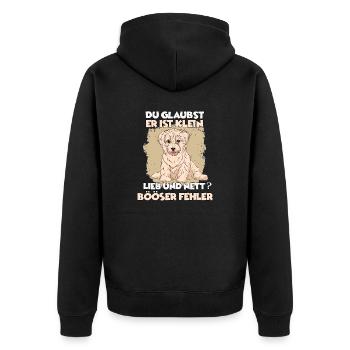 Havaneser Hundehalter Bichon Hundeliebhaber - Unisex Premium Bio Zip Hoodie - Schwarz - Hinten - Nico (187cm)