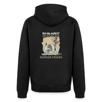 Terrier Hundetraining Hunde Geschenk Fox Terrier - Unisex Premium Bio Zip Hoodie - Schwarz - Hinten - Nico (187cm)