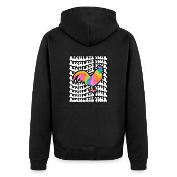Regulieren Sie Ihren Cock Tie Dye - Unisex Premium Bio Zip Hoodie - Schwarz - Hinten - Nico (187cm)