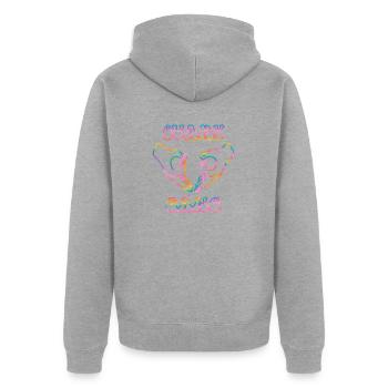 Gang des ovaires - Veste à capuche bio Premium Unisexe - gris chiné - Dos - Nico (187cm)