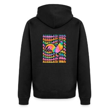 Régulez votre teinture de cravate de coq - Veste à capuche bio Premium Unisexe - noir - Dos - Nico (187cm)