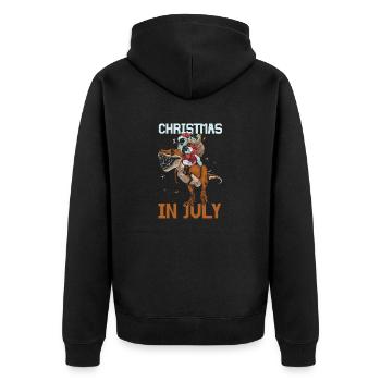Drôle de vacances d’été à la plage Noël en juillet - Veste à capuche bio Premium Unisexe - noir - Dos - Nico (187cm)