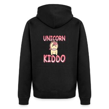 Unicorn Kiddo Cute Unicorn Designs T-Shirt Present - Unisex Premium Bio Zip Hoodie - Schwarz - Hinten - Nico (187cm)