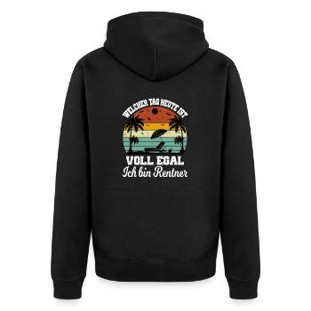 Rentner 2022 Ich Habe Fertig Ruhestand 2022 - Unisex Premium Bio Zip Hoodie - Schwarz - Hinten - Nico (187cm)