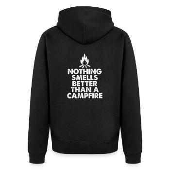 Rien ne sent mieux qu’un feu de camp - Veste à capuche bio Premium Unisexe - noir - Dos - Nico (187cm)