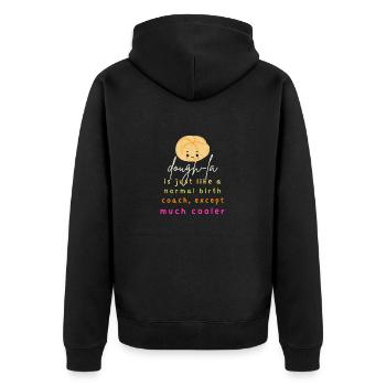 Labor Coach Birthing Coach doula birth partner jeu de mots - Veste à capuche bio Premium Unisexe - noir - Dos - Nico (187cm)