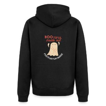 Postpartum Nurse Halloween Mother Baby RN Nurse - Unisex Premium Organic Zip Hoodie - black - Back - Nico (187cm)