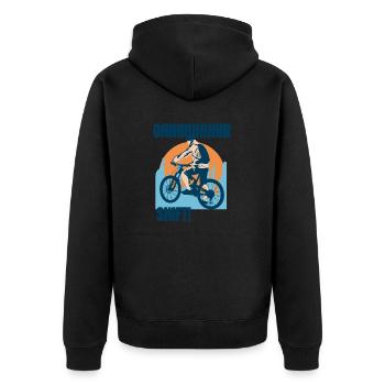 Mountain bike - Unisex Premium Organic Zip Hoodie - black - Back - Nico (187cm)