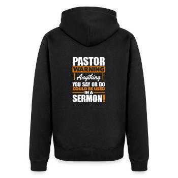 Pastor Appreciation Clergy Preacher Christian - Unisex Premium Organic Zip Hoodie - black - Back - Nico (187cm)