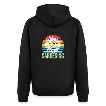 Retro Vintage Awesome Flower Gardening Designs - Unisex Premium Bio Zip Hoodie - Schwarz - Hinten - Nico (187cm)